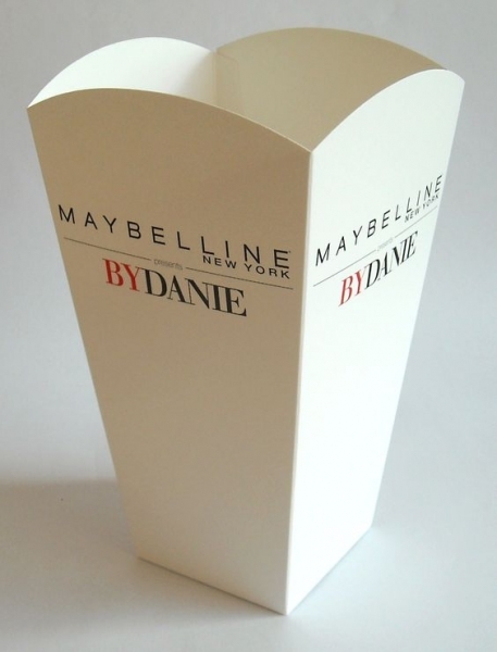 printed popcorn box container medium in full color with logo Maybelline